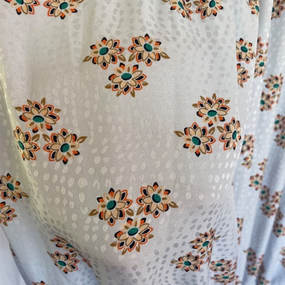 Ann Taylor Factory Dress Pastel Light Blue Floral Ruffles Flowey Sleeveless Sz L - Picture 13 of 15